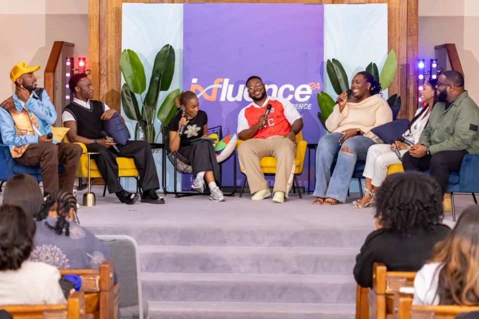 A full panel conversation on the Influence stage