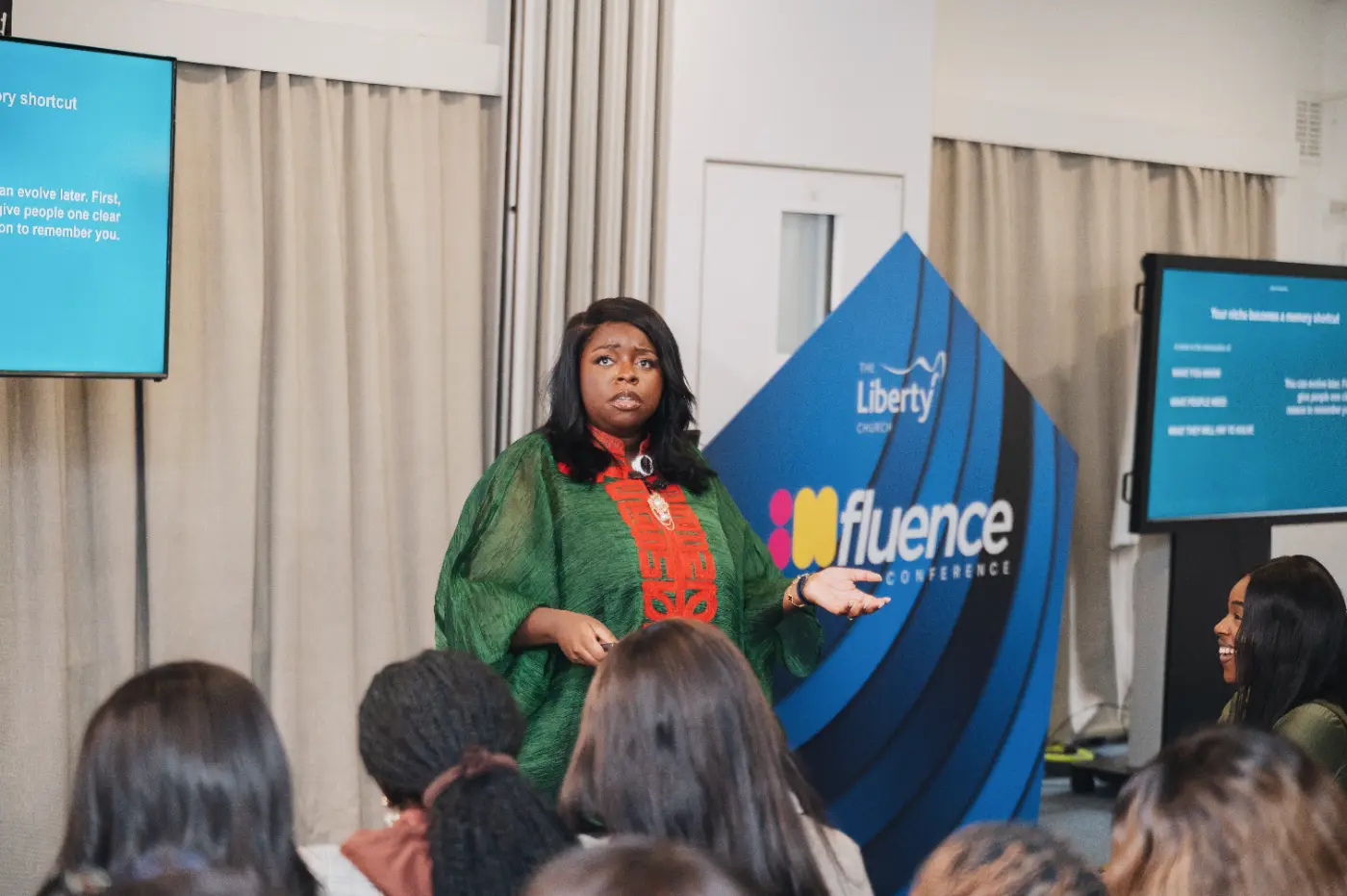 A breakout speaker in front of the Influence board