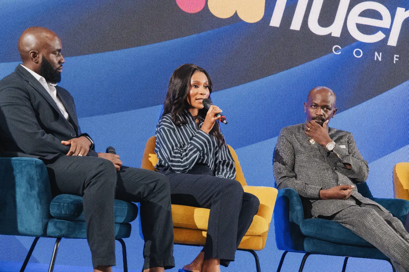 A panellist answers a question