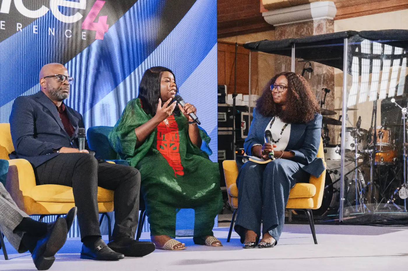 A panellist makes a point